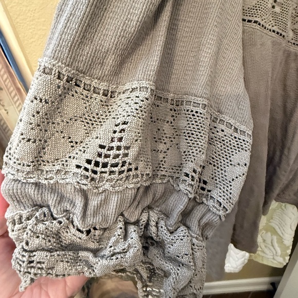 Free People Taupe Lace Blouse - Picture 6 of 7